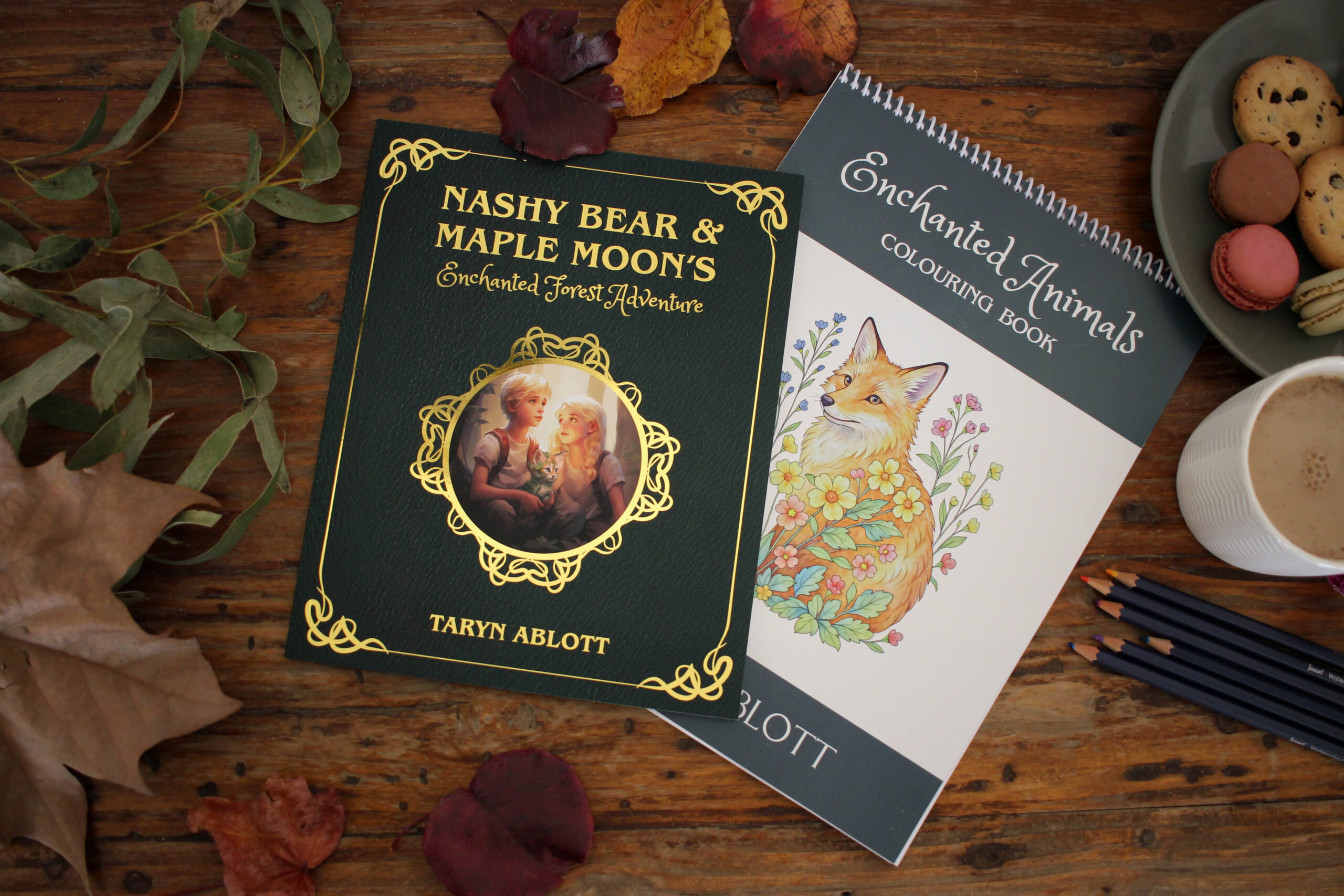 Nashy Bear and Maple Moon's Enchanted Forest Adventure and colouring book bundle.